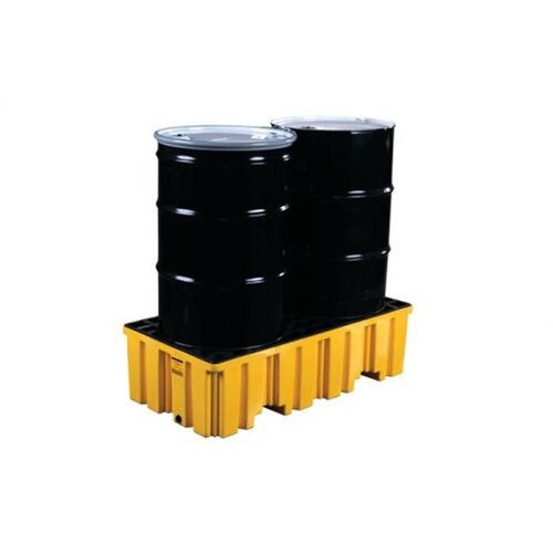 Yellow Containment SPILL CONTAIN 2 DRUM YELLOW CONTAINMENT PALLET W/DRAIN