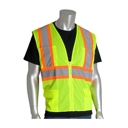 PIP® ANSI Type R Class 2 Two-Tone Six Pocket Mesh Vest