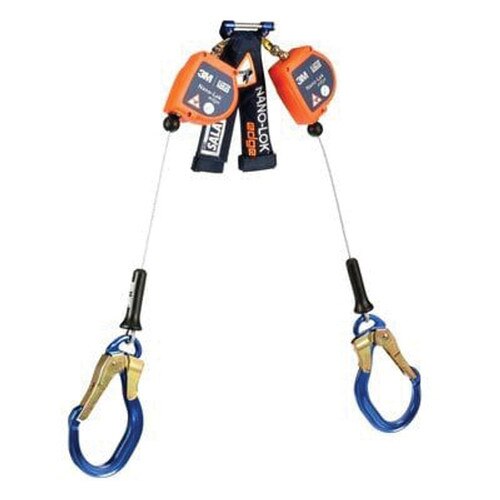 3500279 3M DBI-SALA Nano-Lok Edge Twin-Leg Personal Self Retracting Lifeline Steel Snap Hook 8'L