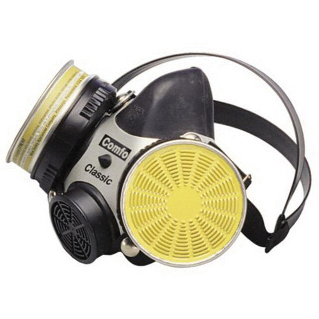 MSA Comfo Classic® 808071 Half Mask Respirator, M, Dual Cartridge