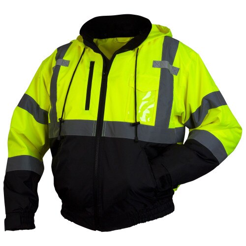 Pyramex RJ3110 Type R Class 3 Black Bottom Bomber Jacket - Removable ...