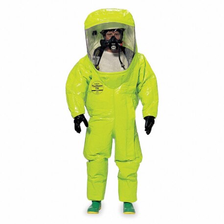 DuPont Encapsulated Suit, Tychem 10000, Front, Taped Seam, Yellow, XL